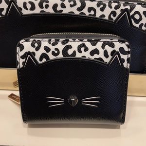 Kate Spade meow cat small zip around wallet